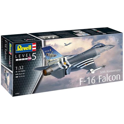 Revell F-16 Falcon 50th Anniversary Aircraft Model Kit Scale 1:32 03802