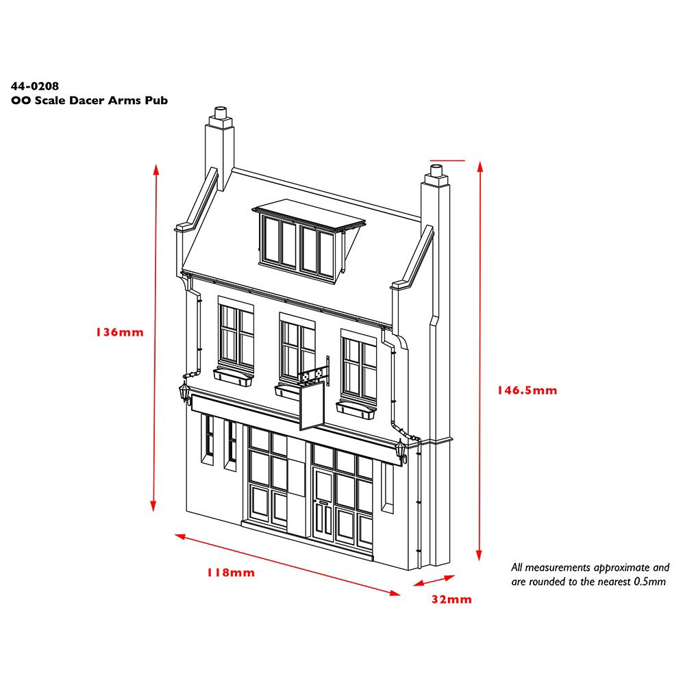 Scenecraft Low Relief Dacre Arms Pub Model Railway Building OO Gauge