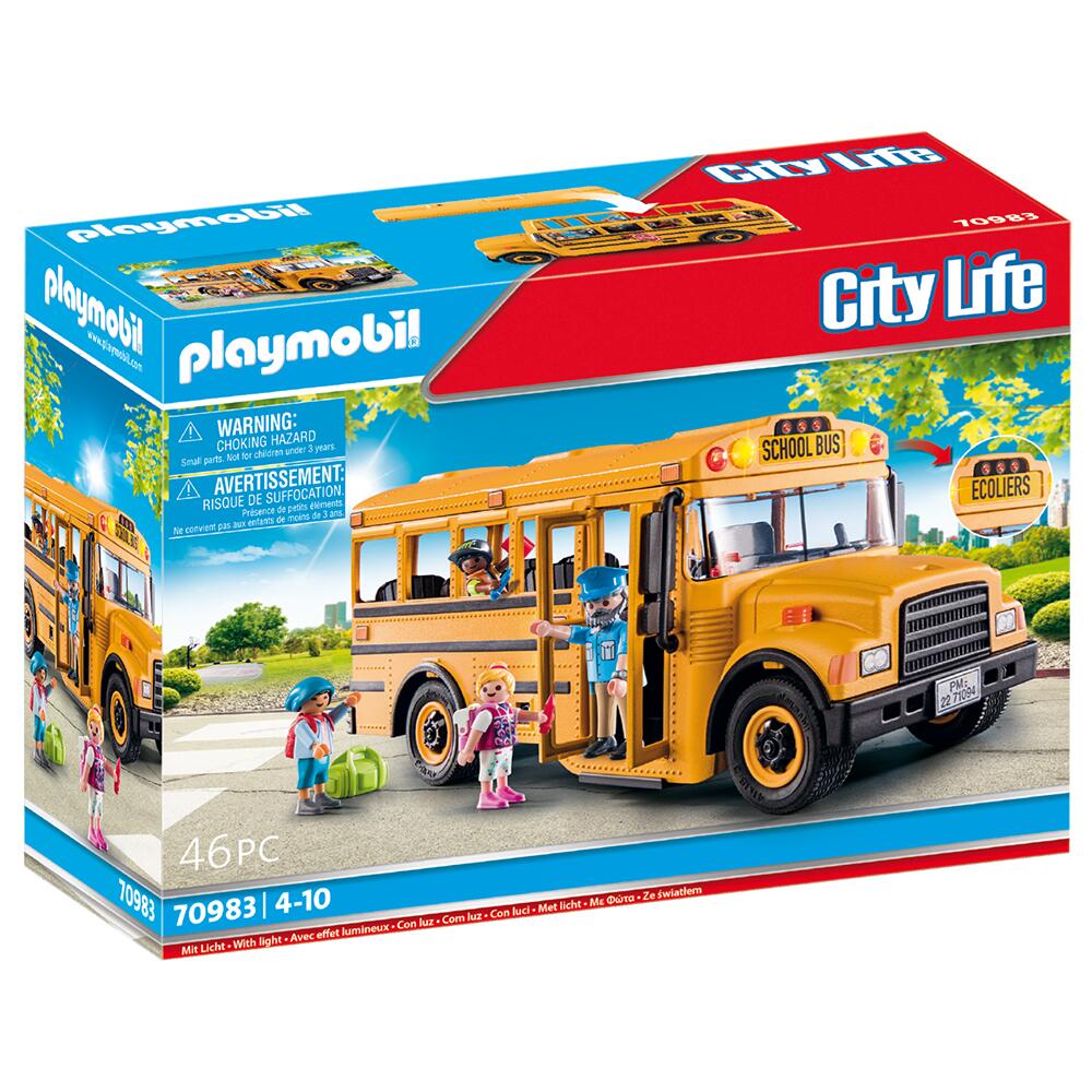 Playmobil City Life School Bus Playset with Figures 70983