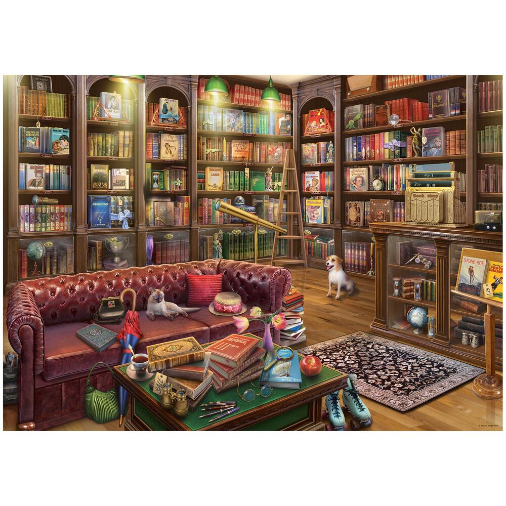 Ravensburger Puzzle The Reading Room 1000 Pezzi - Biblioteca Con Libri E Poltrone - Colori Vivaci Opachi - Per Adulti E Ragazzi
