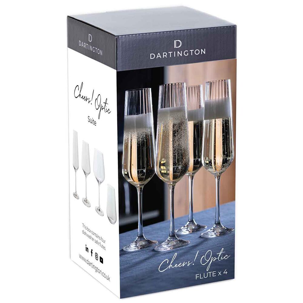 Dartington Cheers! Optic Champagne Flutes Pack of 4 ST3599/4/O/4PK