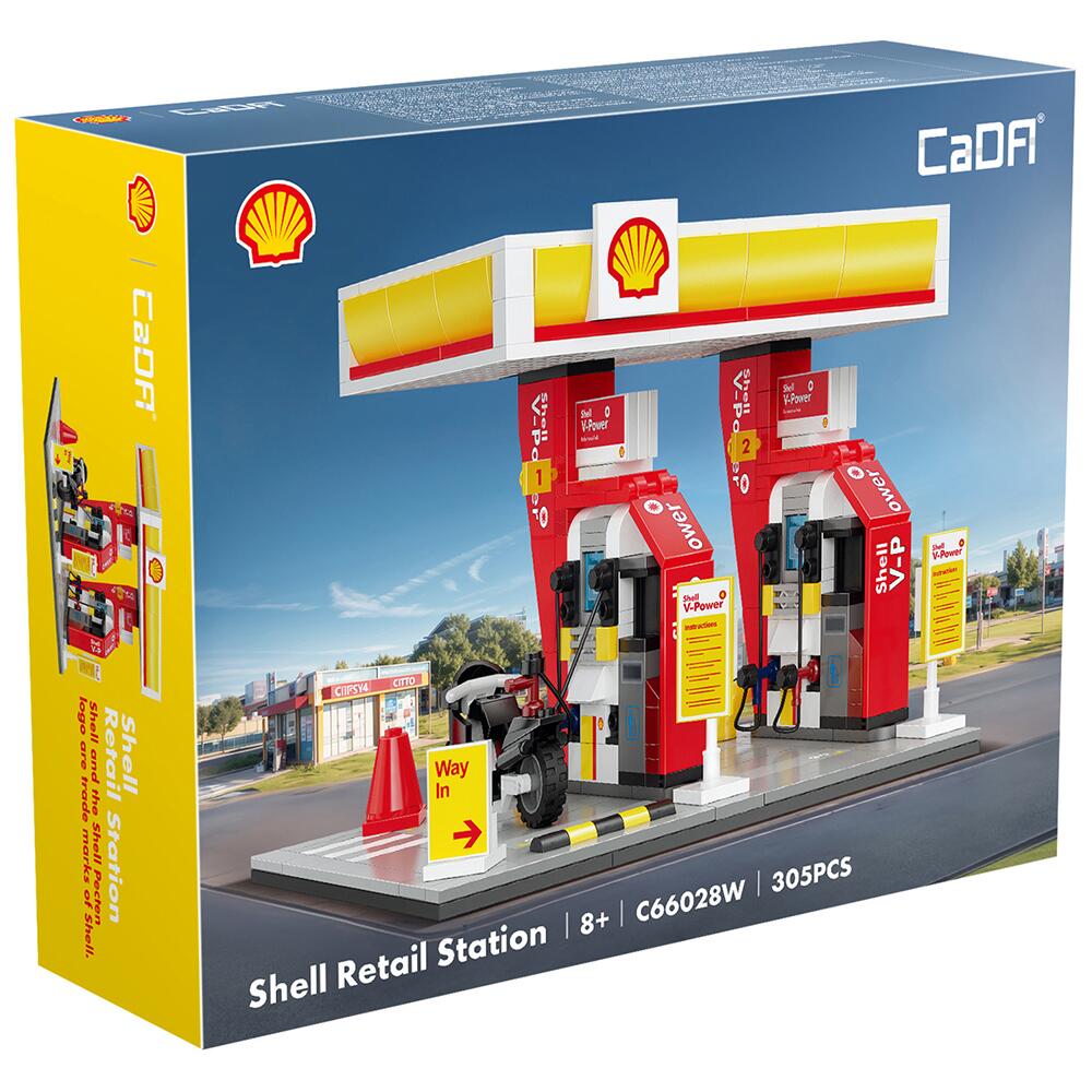 CaDA Shell Petrol Station Brick Building Construction Set C66028W