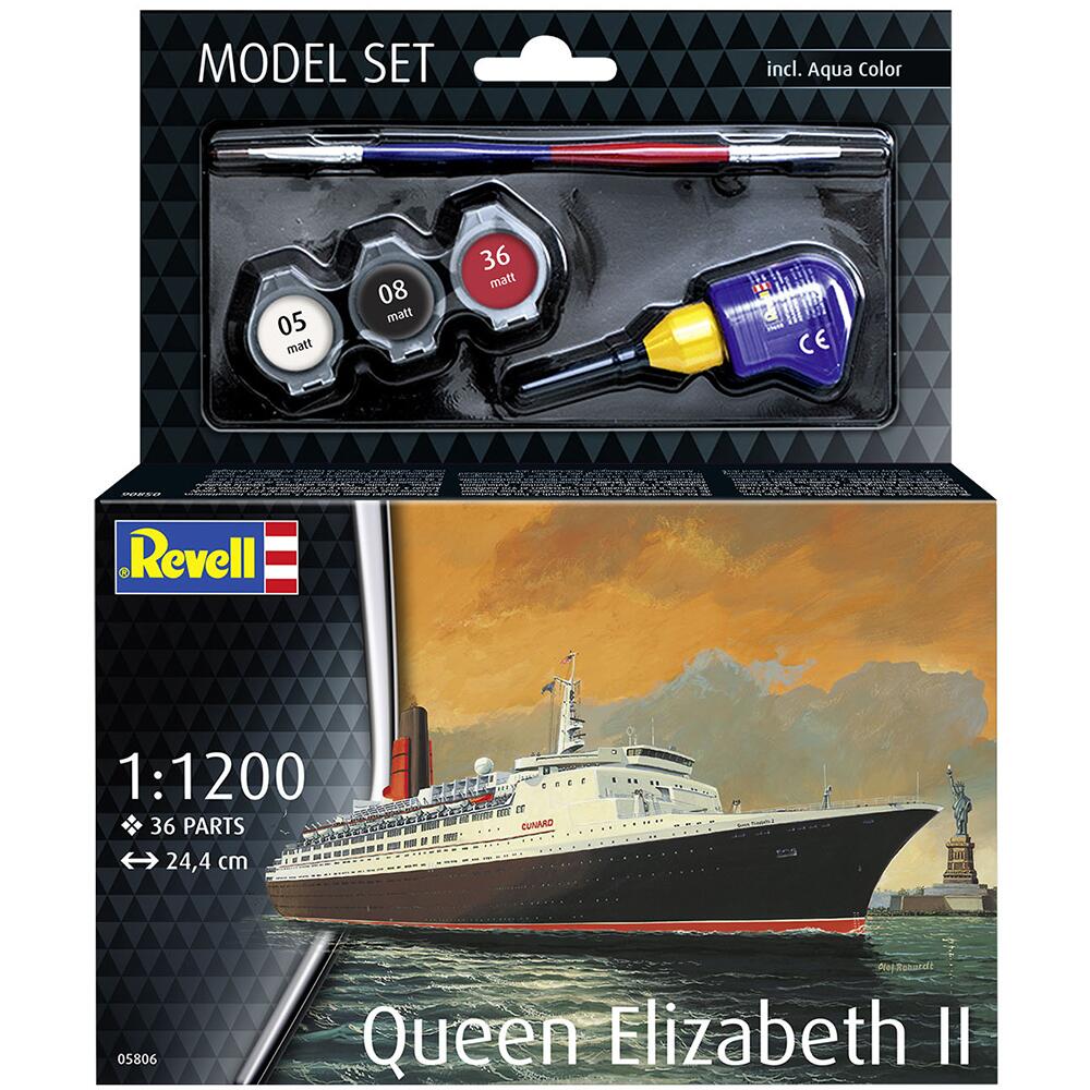 Revell Queen Elizabeth II Cruise Ship Model Set Scale 1:1200 65806