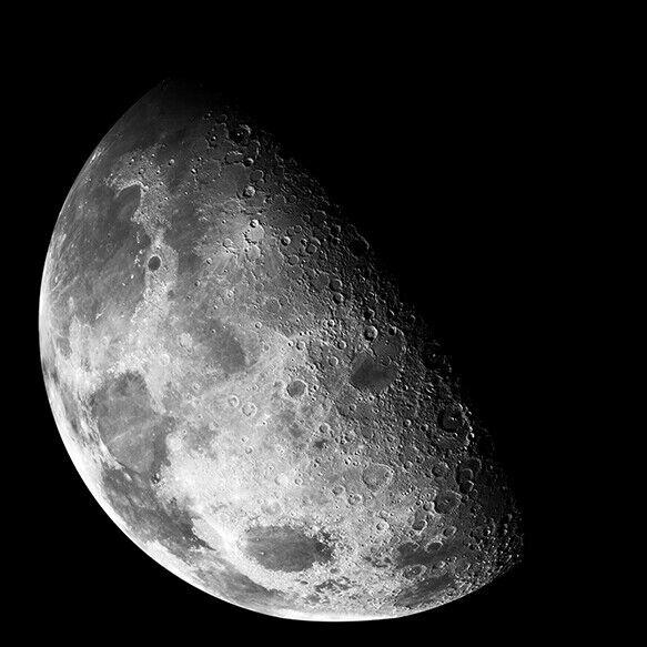 Moon - north polar mosaic Solar system lunar photo NASA wall art