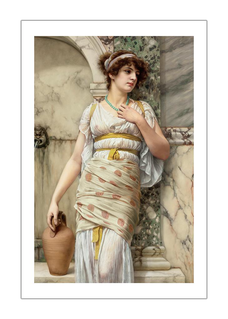 At the Fountain (1893) John William Godward Pre-Raphaelite wall art print