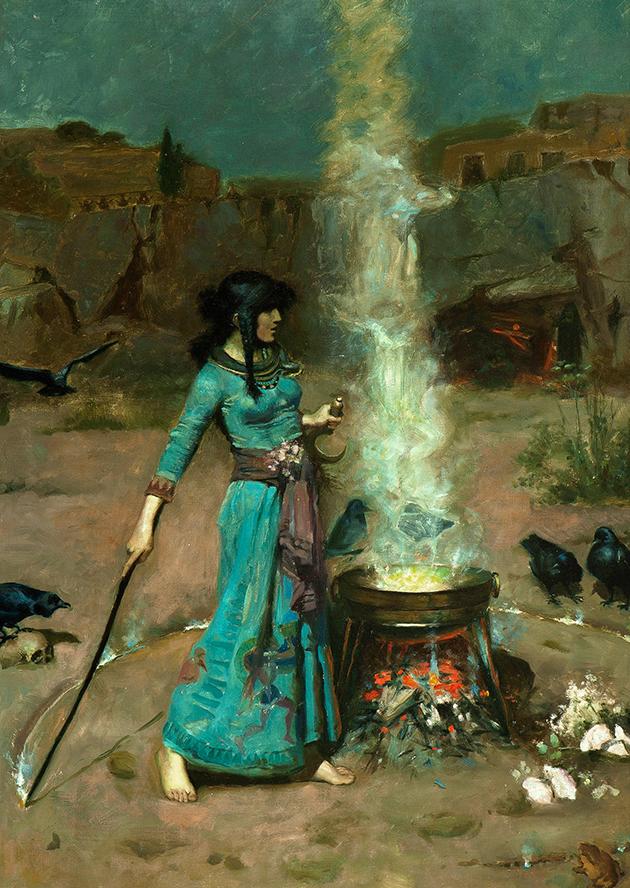 1art1 Poster 'Der Magische Kreis' Von John William Waterhouse – Kunstdruck 50x40 Cm, Detailreich & Farbenfroh