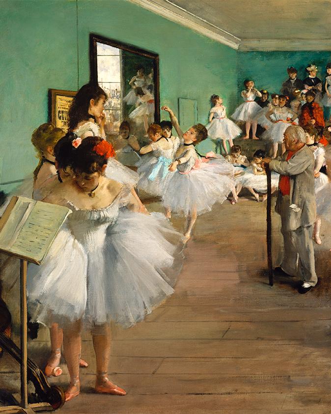 The Dance Class (1874) by Edgar Degas wall art poster ballet print