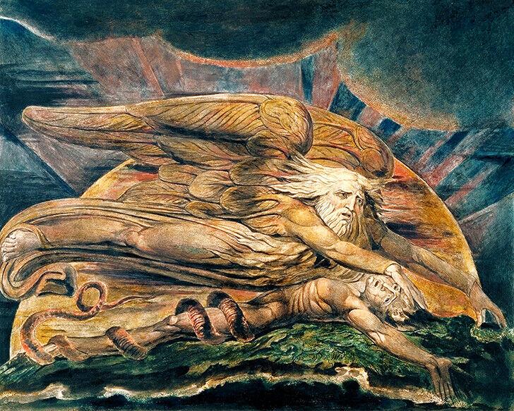 Elohim Creating Adam (1805) by William Blake wall art poster print | eBay