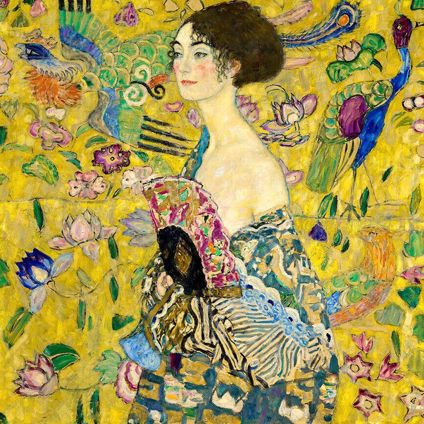 Lady with Fan (1918) Gustav Klimt wall art poster print