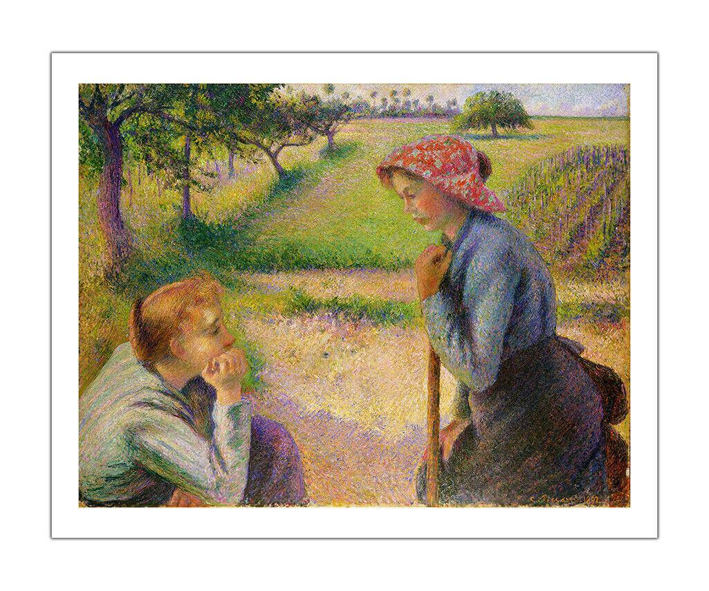 Two Young Peasant Women (1892) Camille Pissarro French wall art