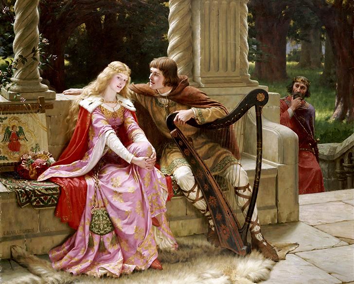 Tristan and Isolde (1902) by Edmund Blair Leighton Pre-raphaelite wall ...
