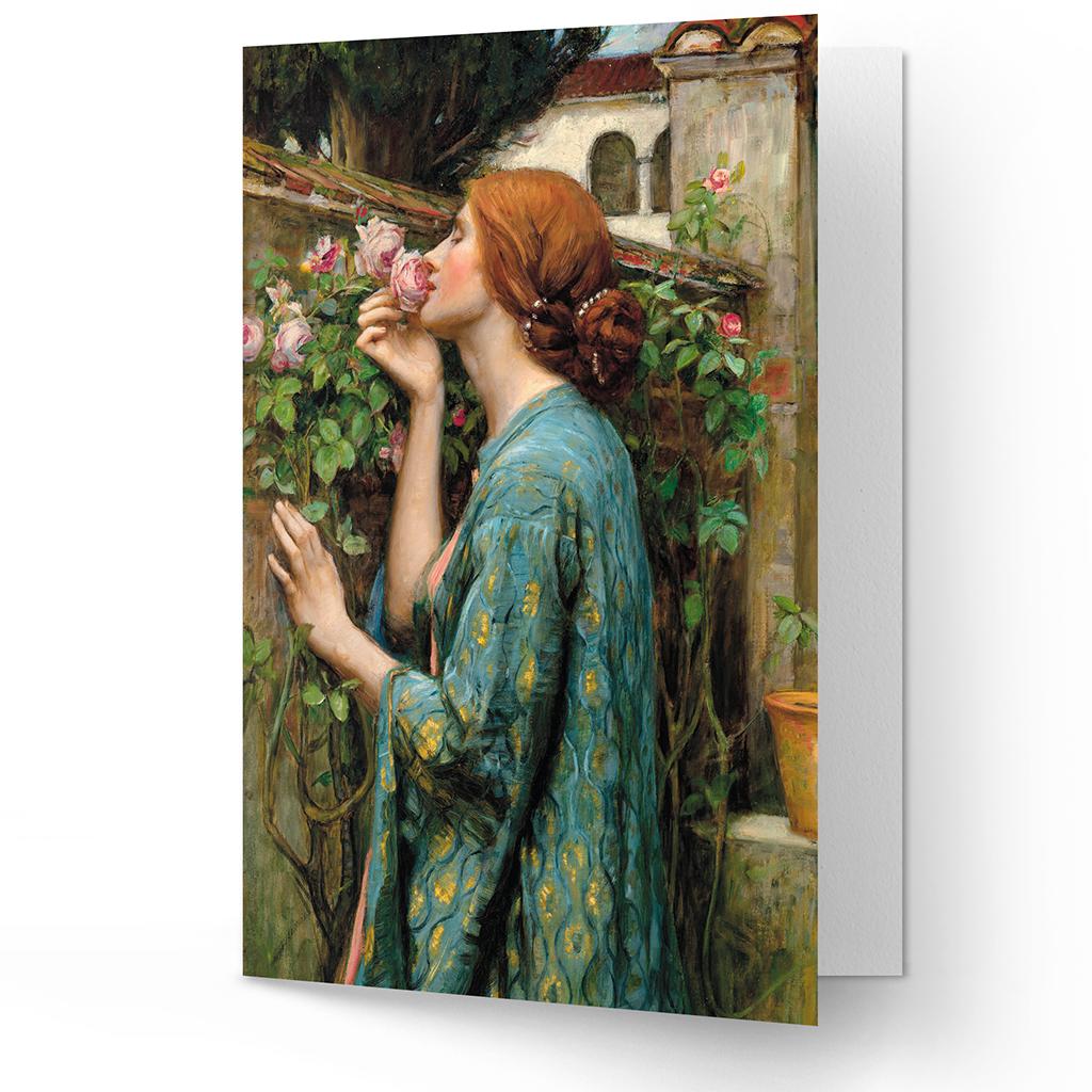 The Soul of the Rose J.W. Waterhouse Pre-Raphaelite Matte Fine Art Greeting  Card