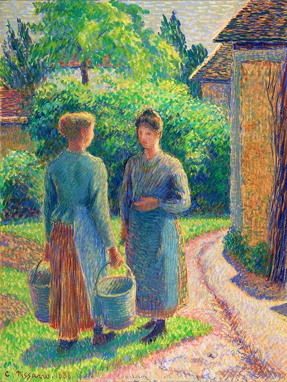 Two Women in a Garden (1888) Camille Pissarro French wall art