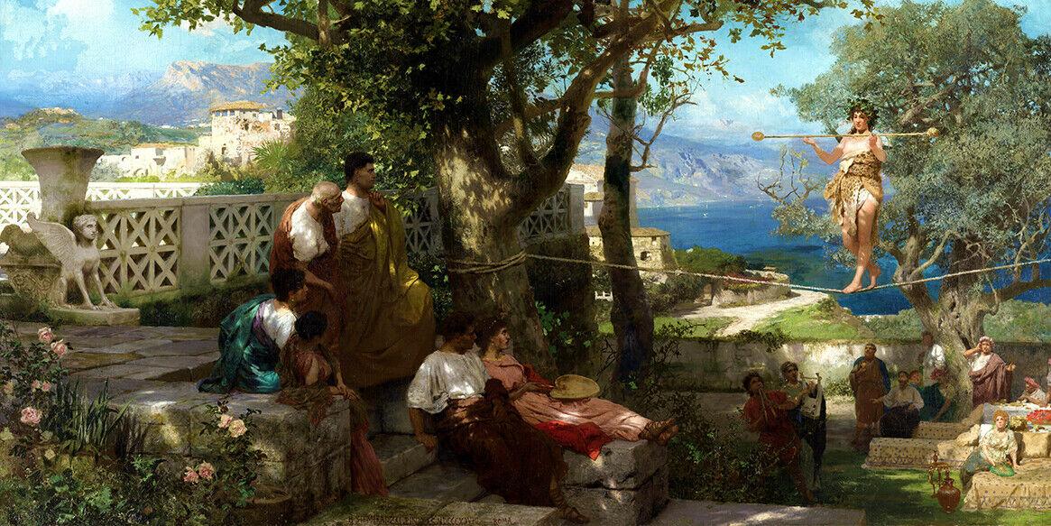 The Rope Dancer Rope Dancer (1897) Henryk Siemiradzki Ancient Rome wall art poster print