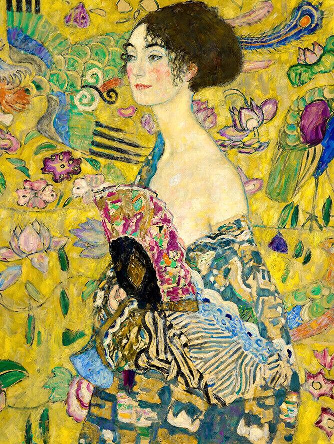 Lady with Fan (1918) Gustav Klimt wall art poster print
