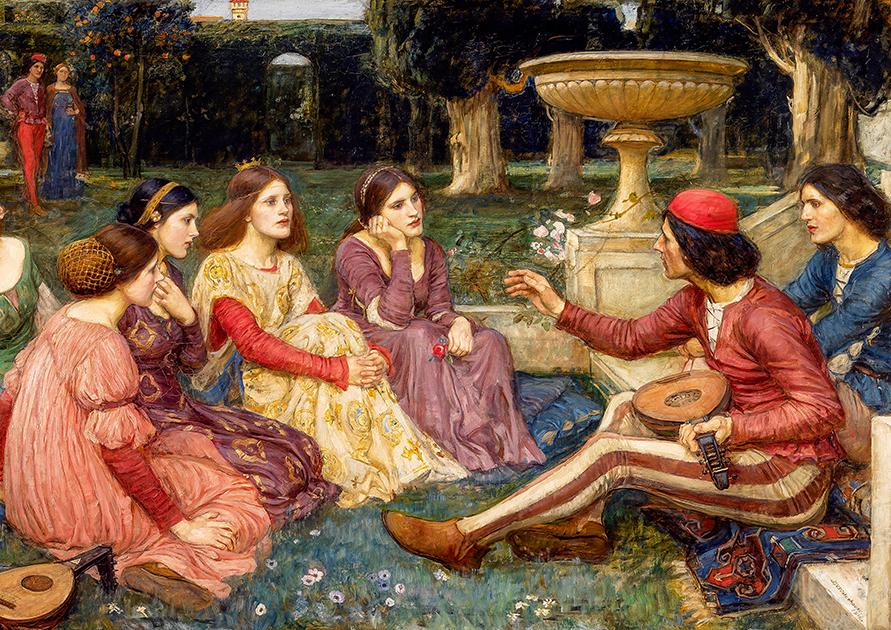 The Decameron (1916) John William Waterhouse Pre-Raphaelite wall art ...