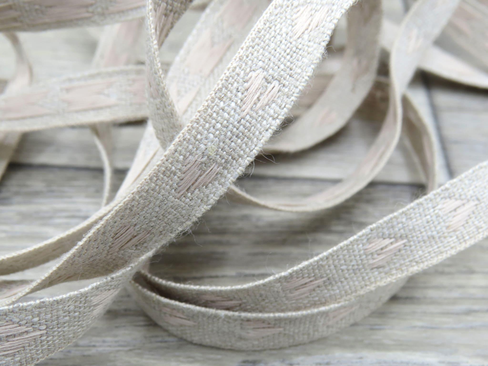 Bertie's Bows 11mm Woven Heart Linen Ribbon