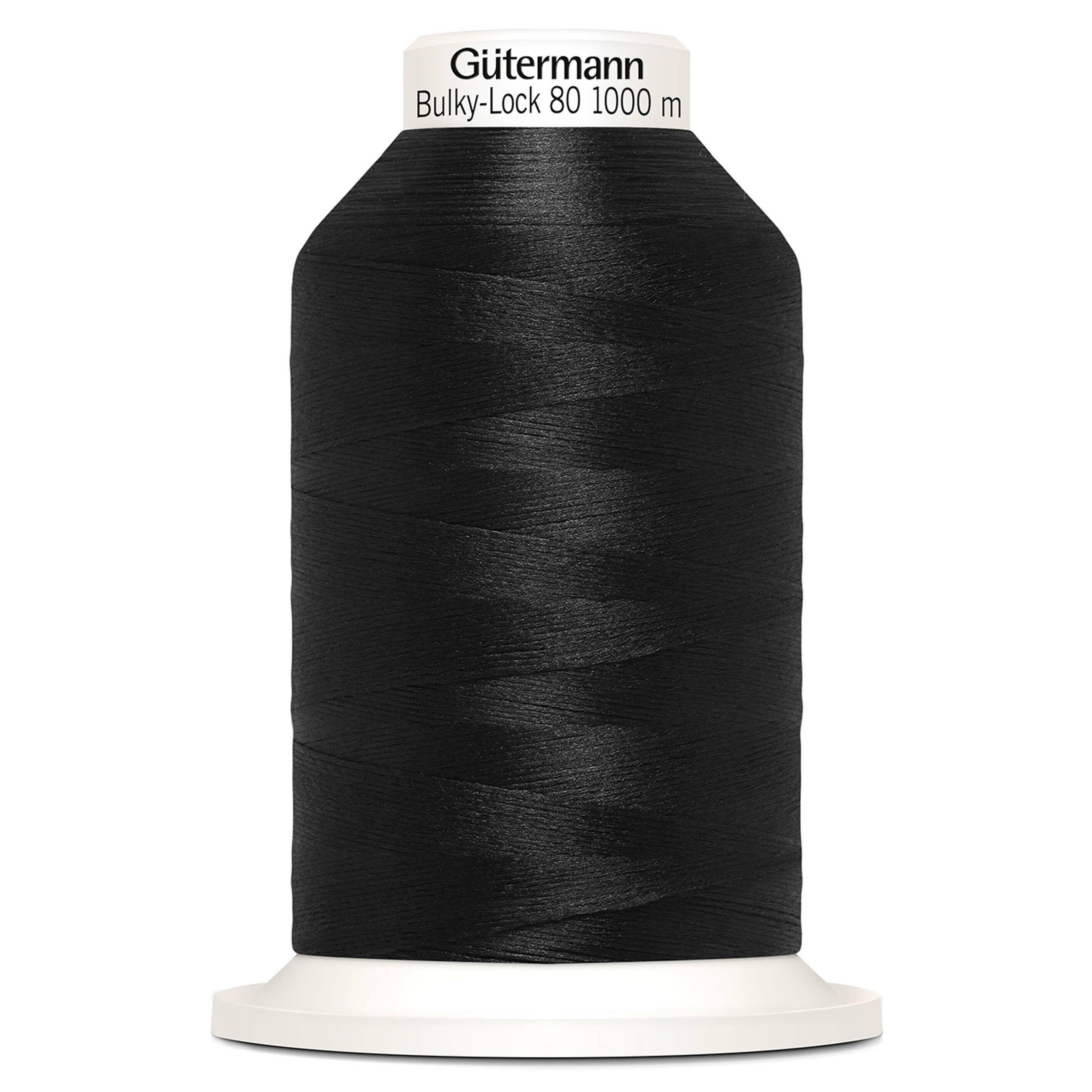 Gutermann Bulky Lock 80 overlocking thread in colour 000 Black