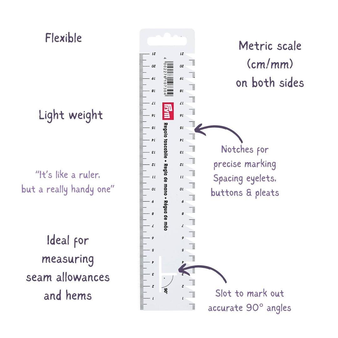 Prym Hand Gauge 20 Cm - Calibro Per Ferri Da Maglia E Righello Per Calzini - 5