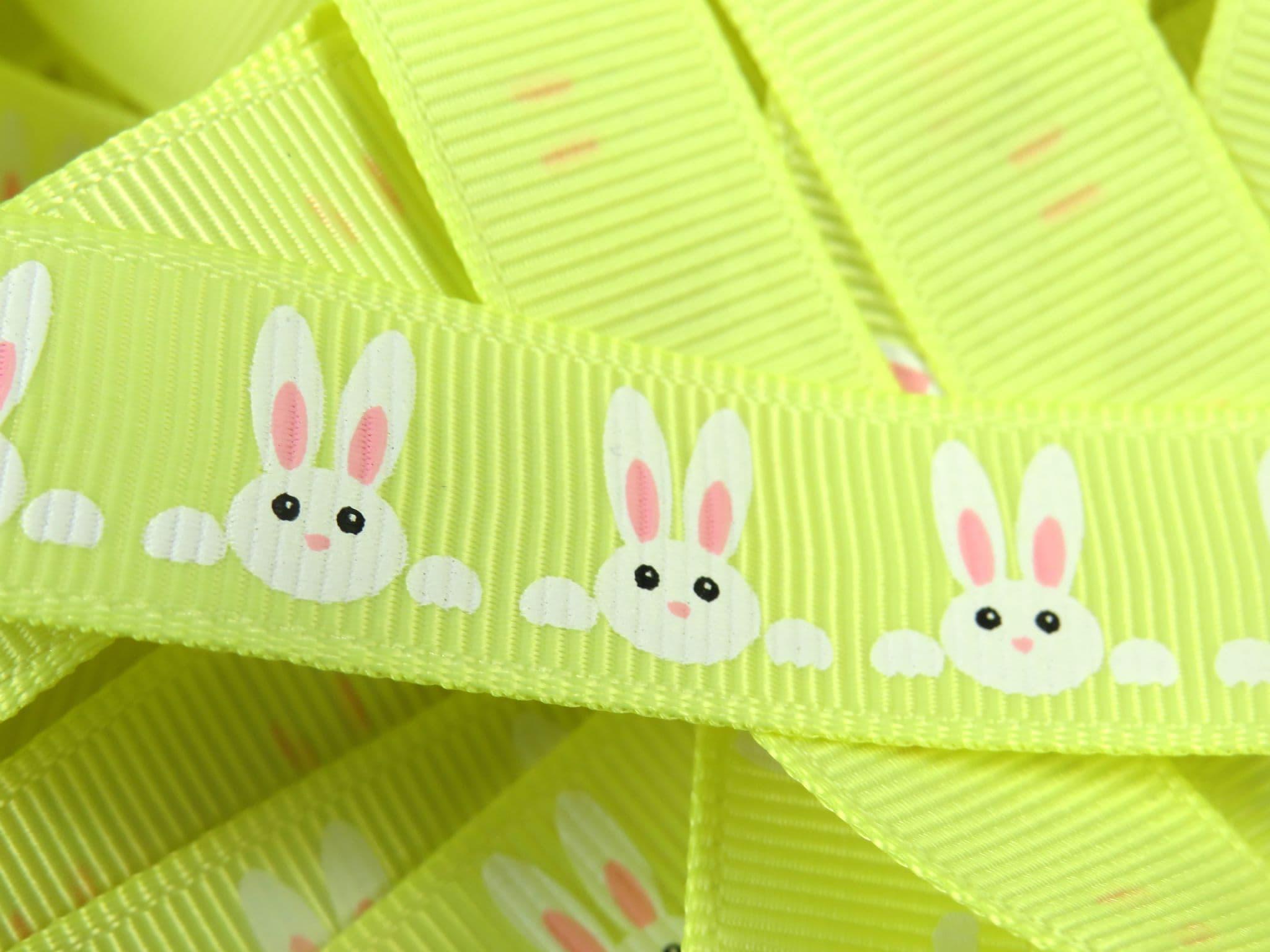 Bertie's Bows 16mm White Rabbit Easter Ribbon