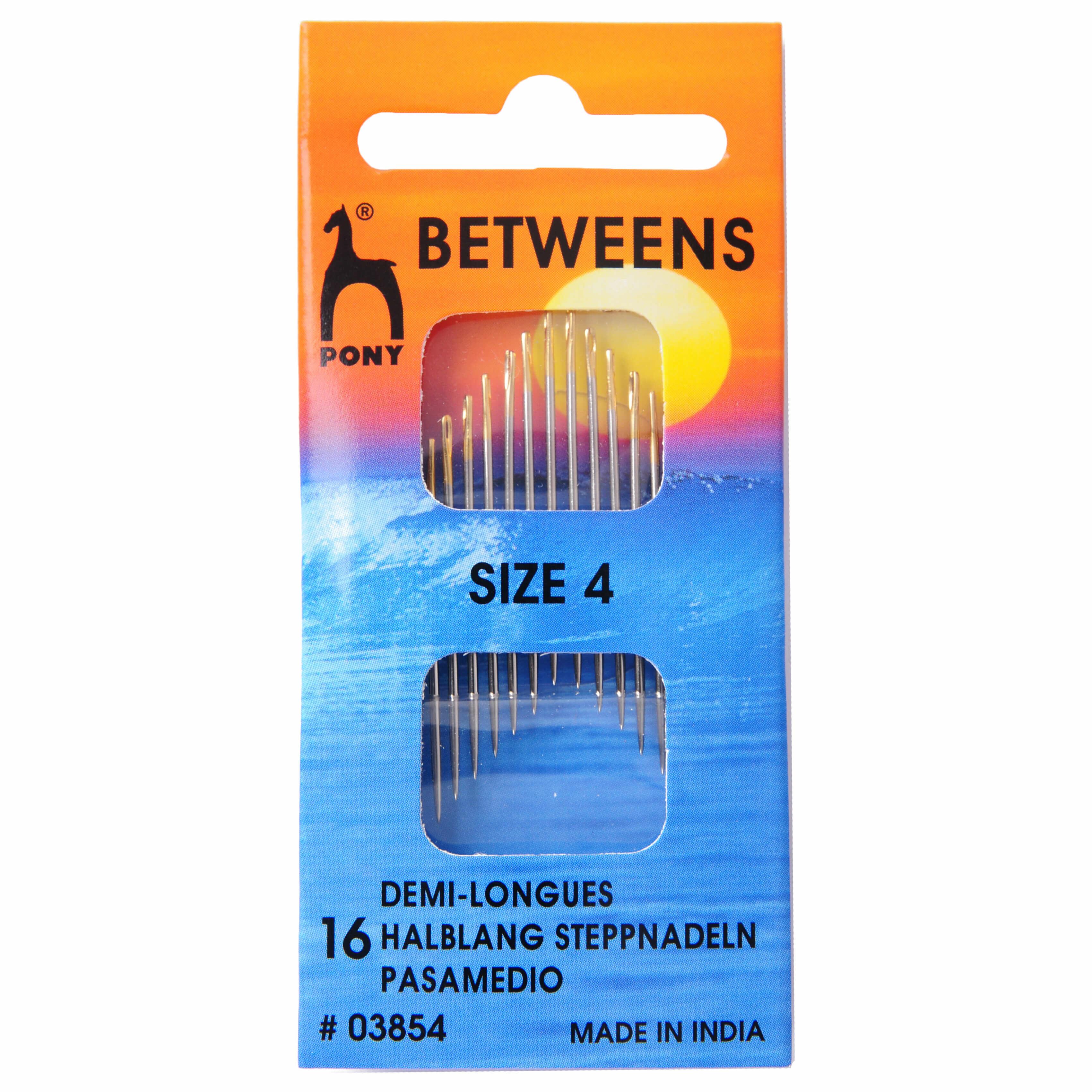 Pony Gold Eye Betweens Hand Sewing Needles Size 4