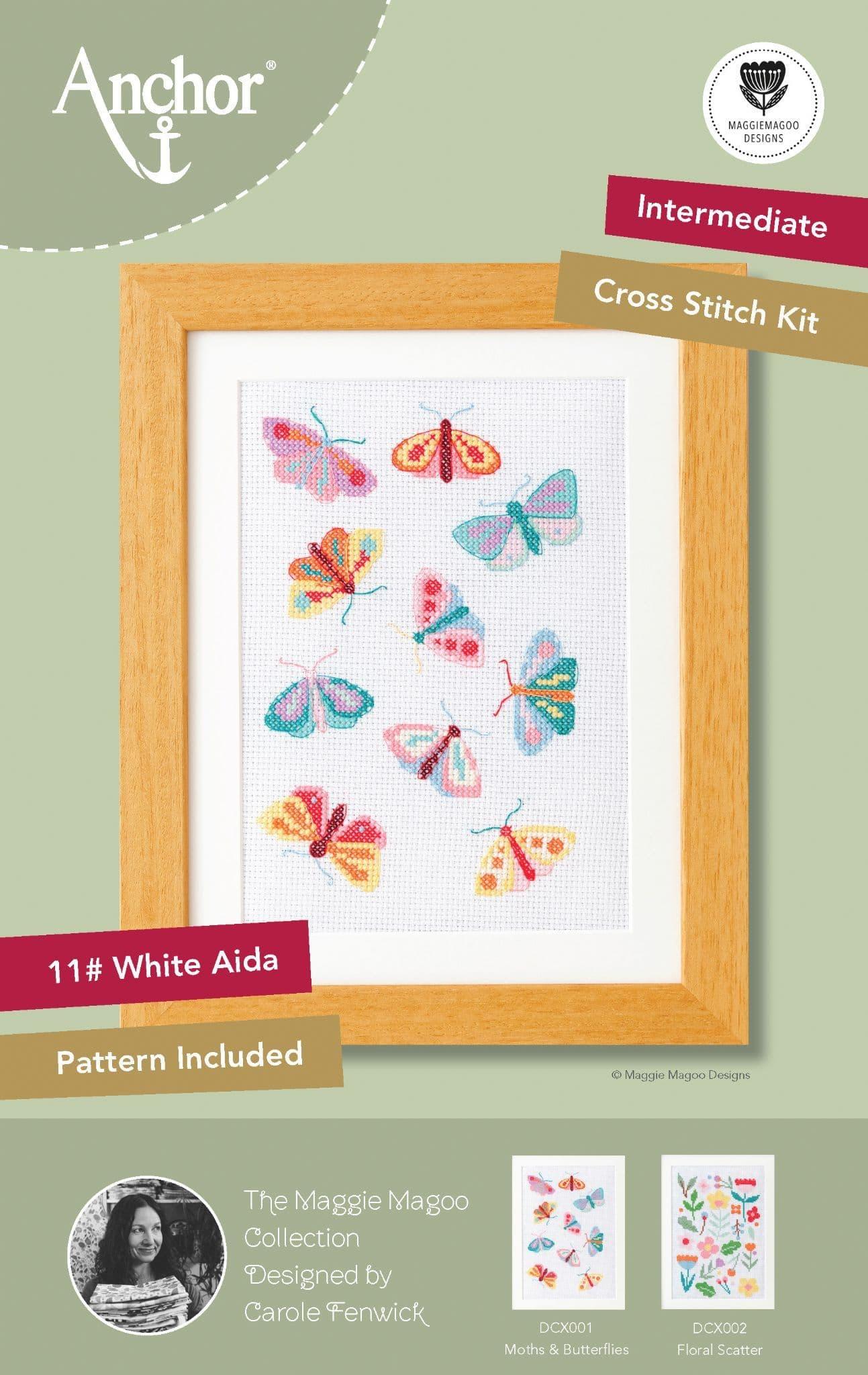 Moths And Butterflies Anchor Starter Cross Stitch Kit