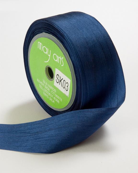 May Arts 1/8-Inch Wide Ribbon, Light Blue Silk Ribbon