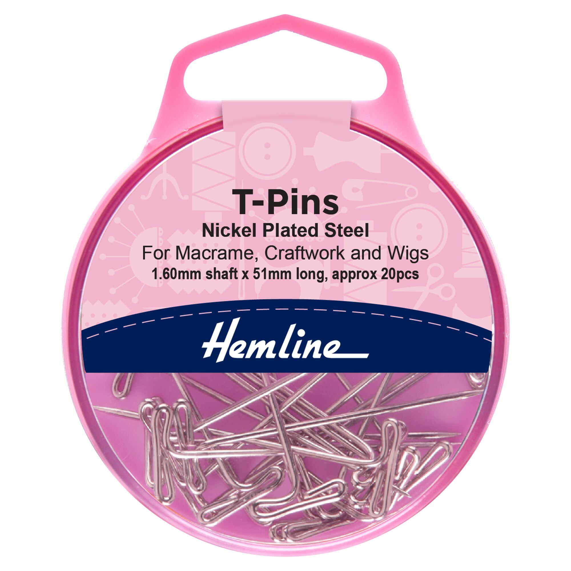 Pink Hemline storage pot with T Pins inside