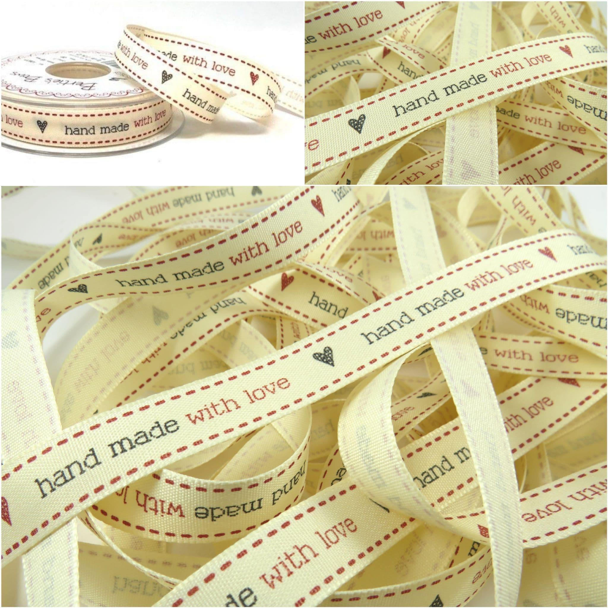 Berisfords 15mm Hand Made with Love Ribbon