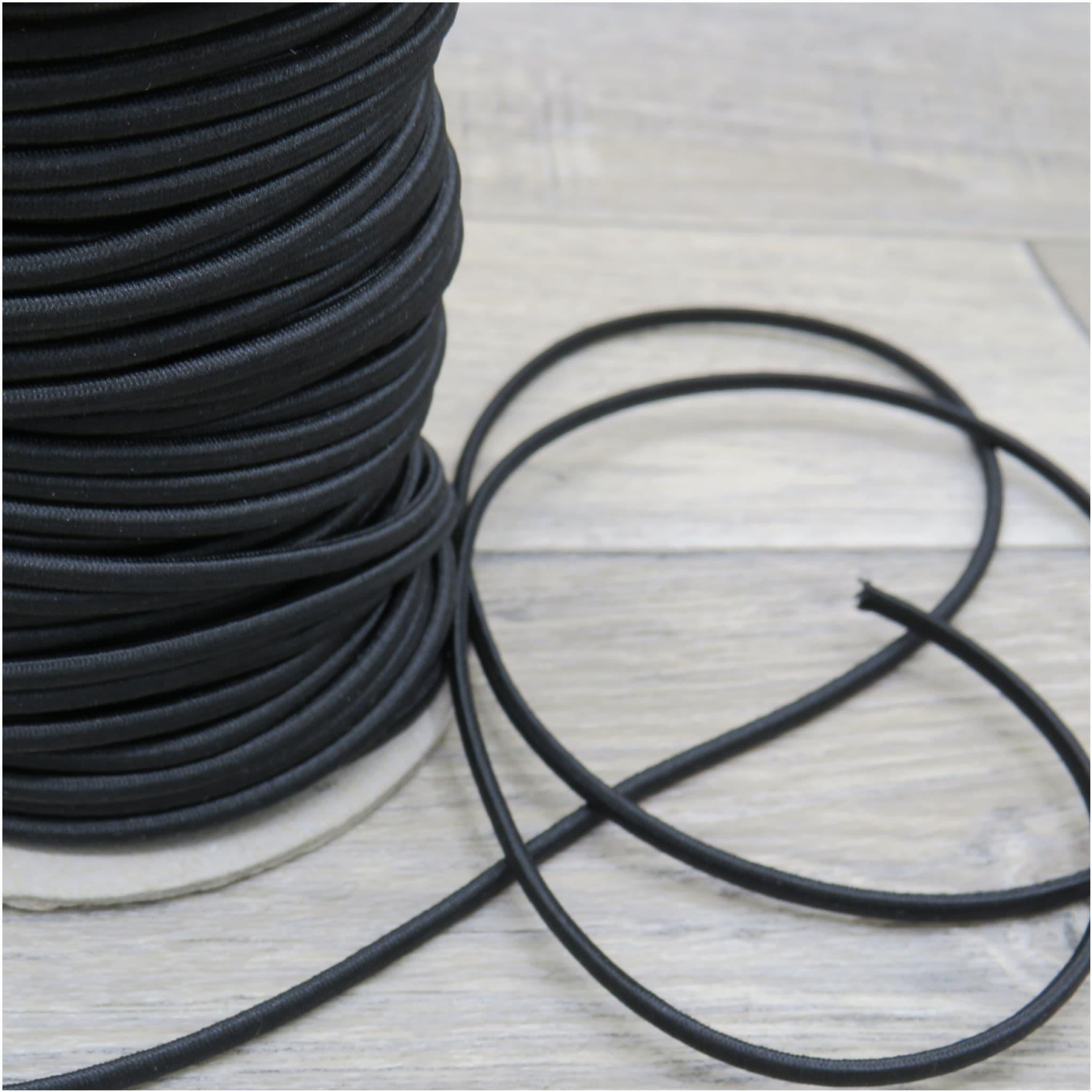 3mm Black Elastic Cord - Per Metre