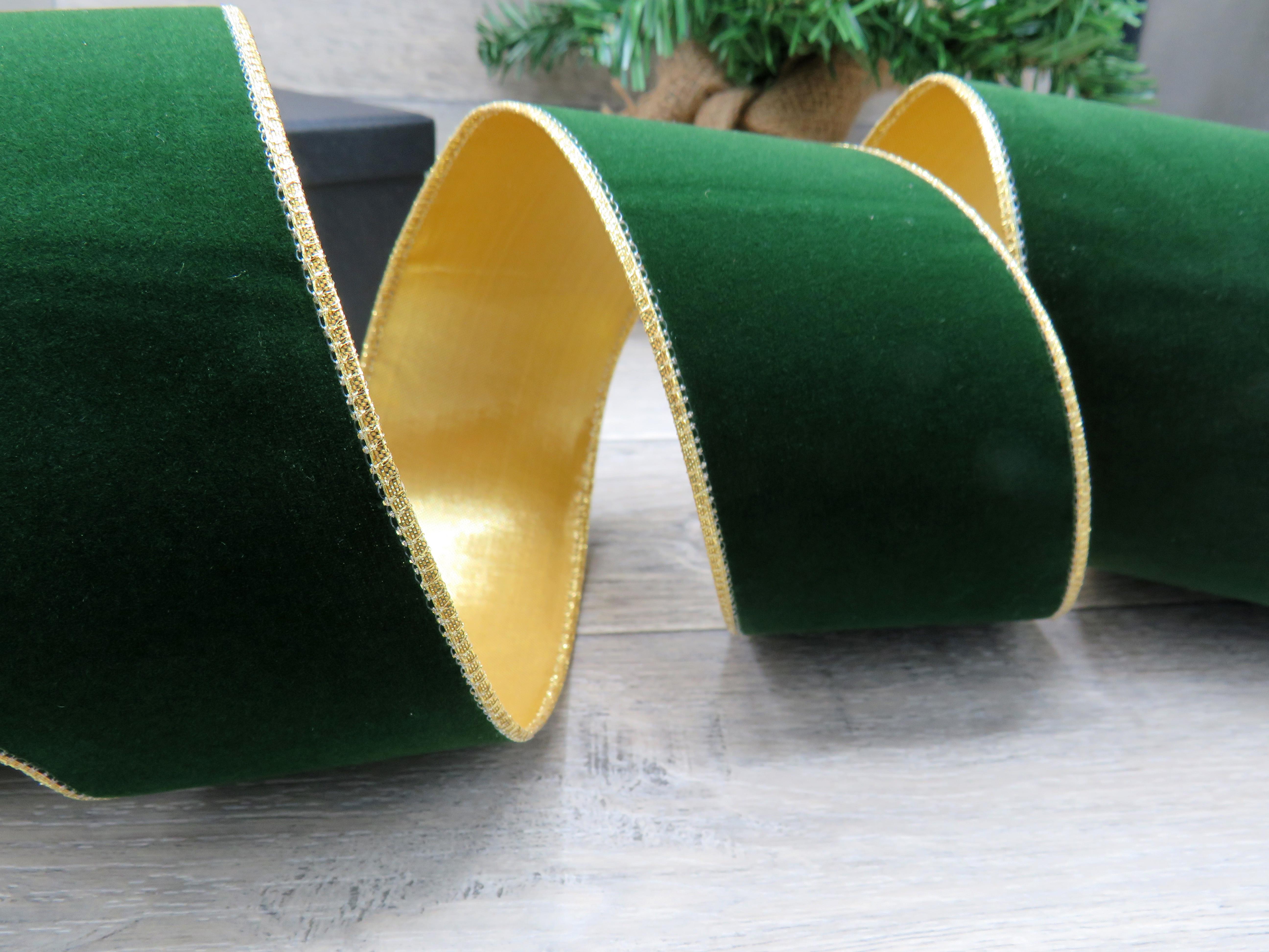 thumbnail image 2 of Homeford Red Velvet Christmas Ribbon With Gold Wired Edge - 6 Inch X 50 Yards 2 of 10