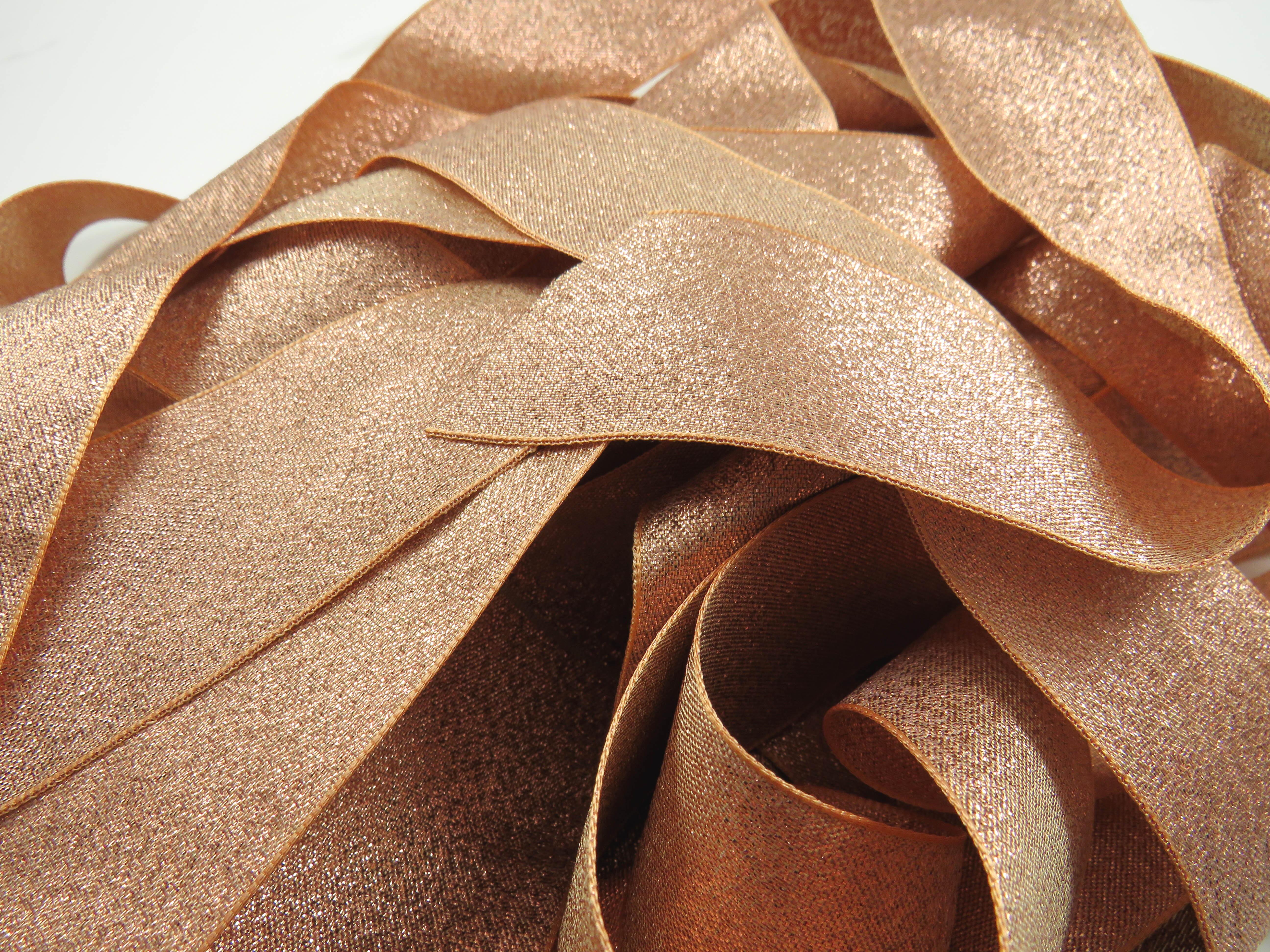 Rose Gold Lame Ribbon. 3mm, 7mm, 15mm, 25mm, 40mm Ribbon 