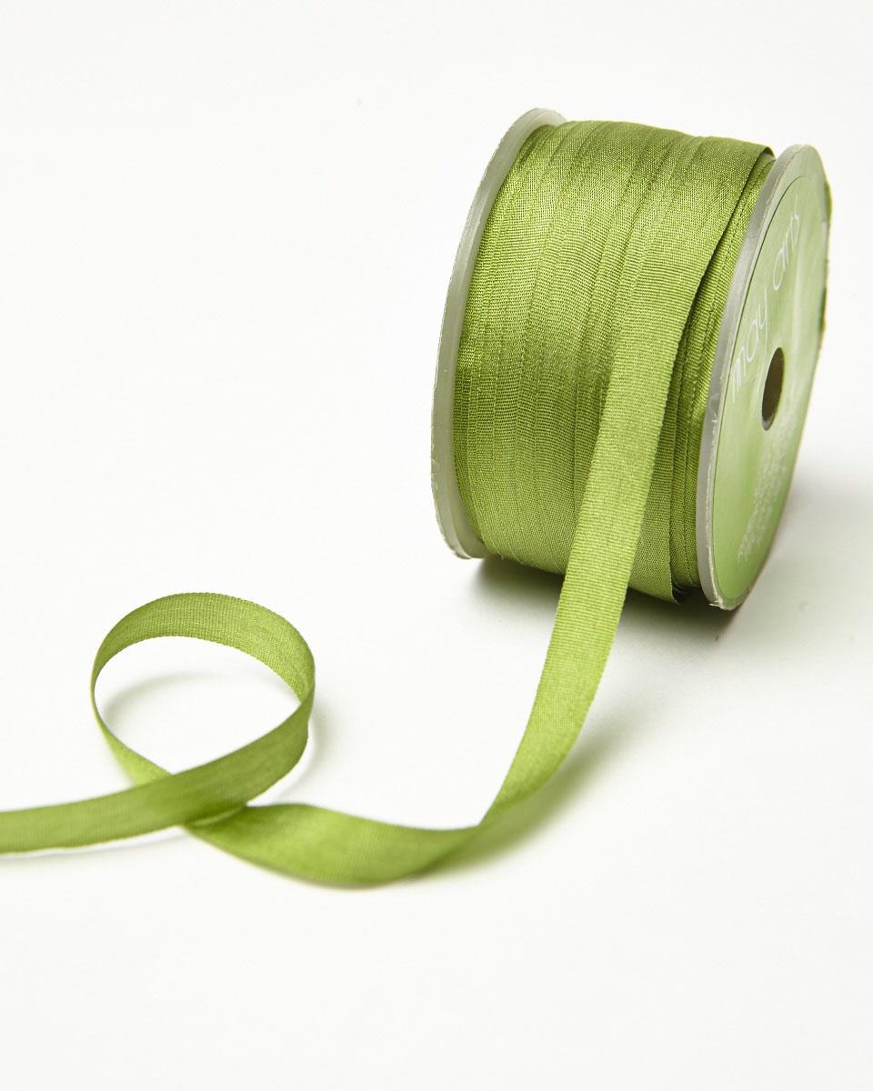 100% Pure Silk Ribbon by Threadart - 7mm Dk Sage - No. 653 - 3 Sizes - 50 Colors Available, Size: 7 mm, Green