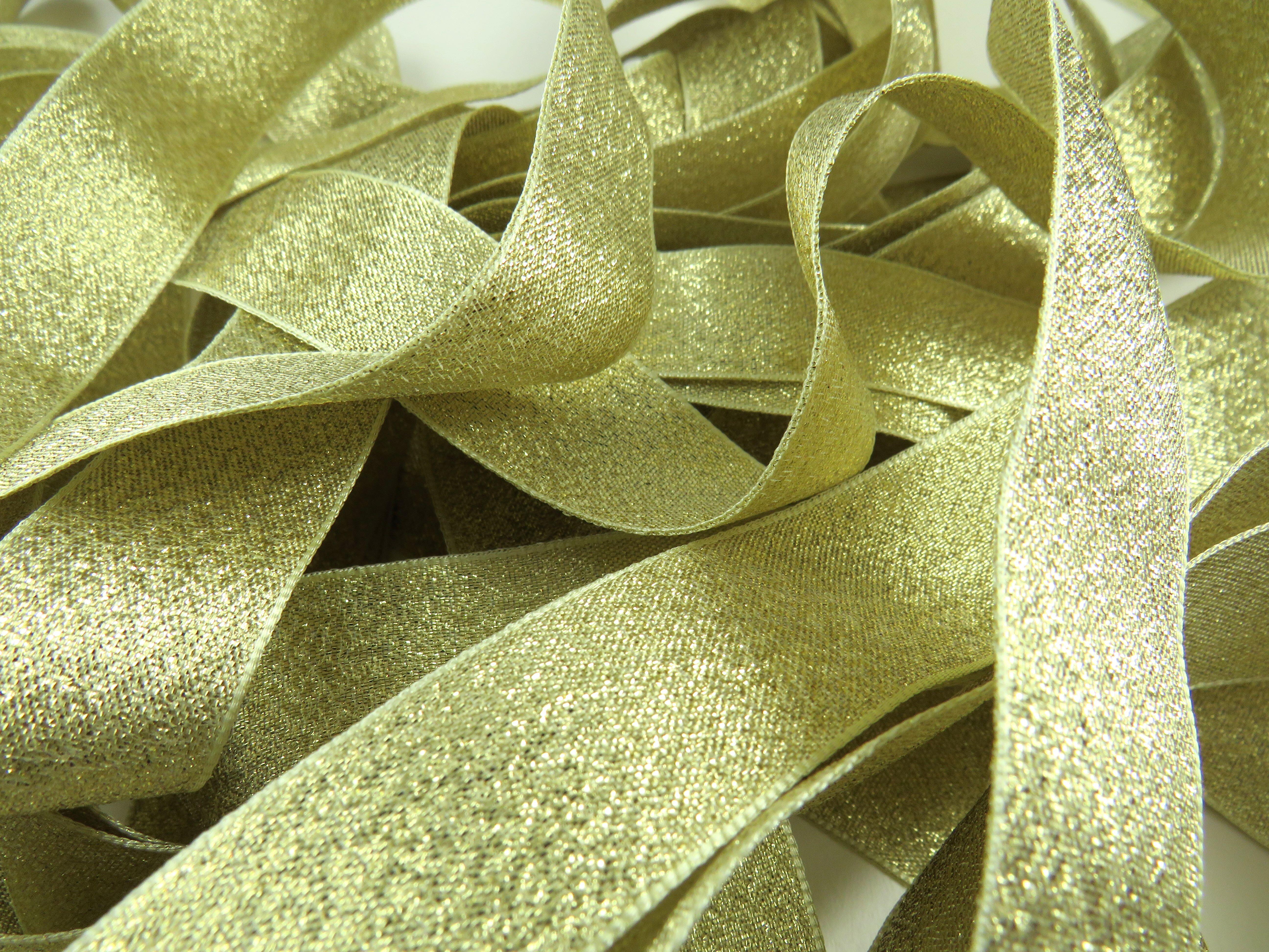 Metallic Glitter Craft Ribbon Berisfords Gold Sparkly Lame 3, 7, 15, 25,  40mm