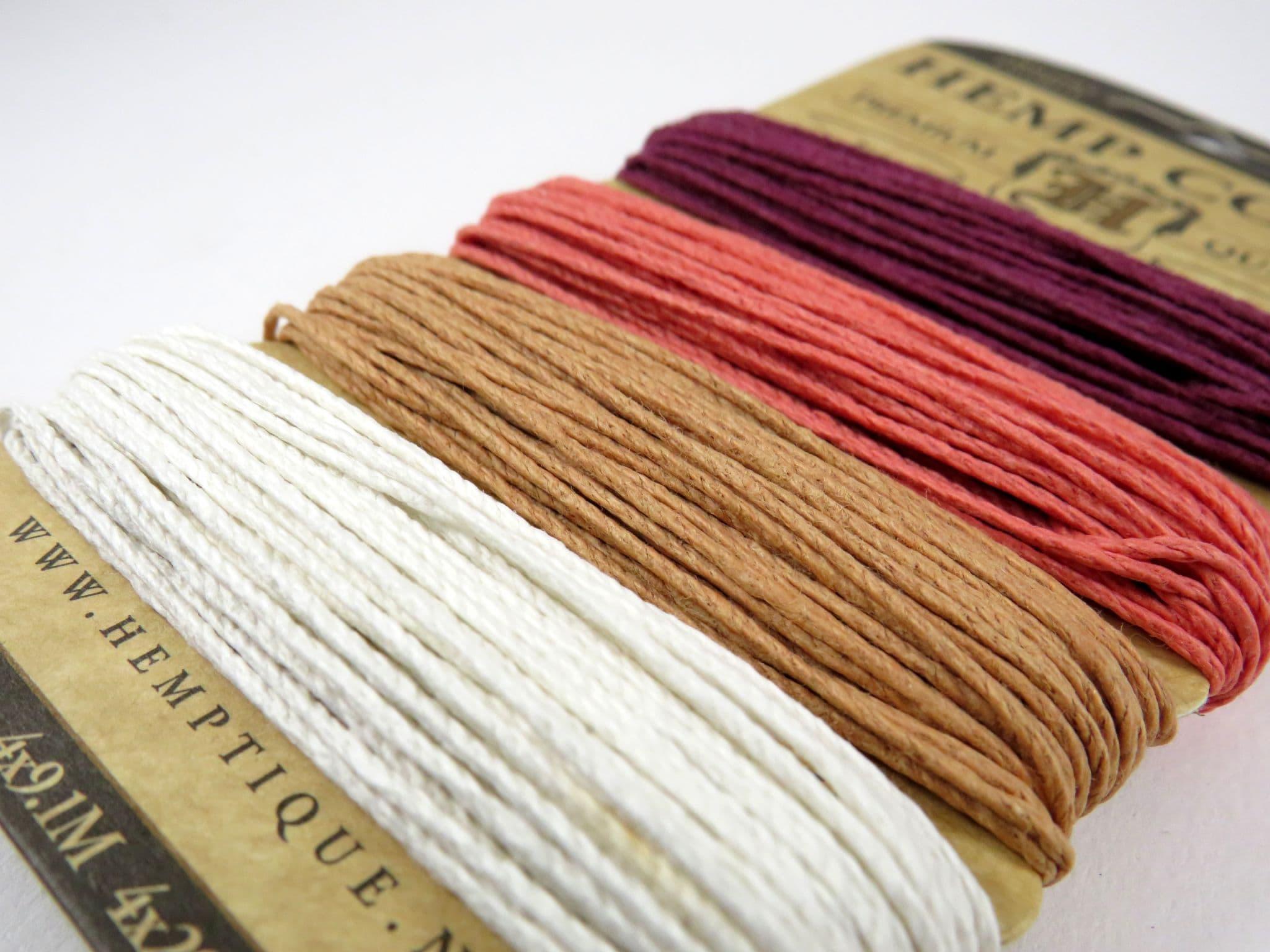 Natural Hemp Cord / Twine – Smooth Finish, 1mm Thick – Multiple Colors Available