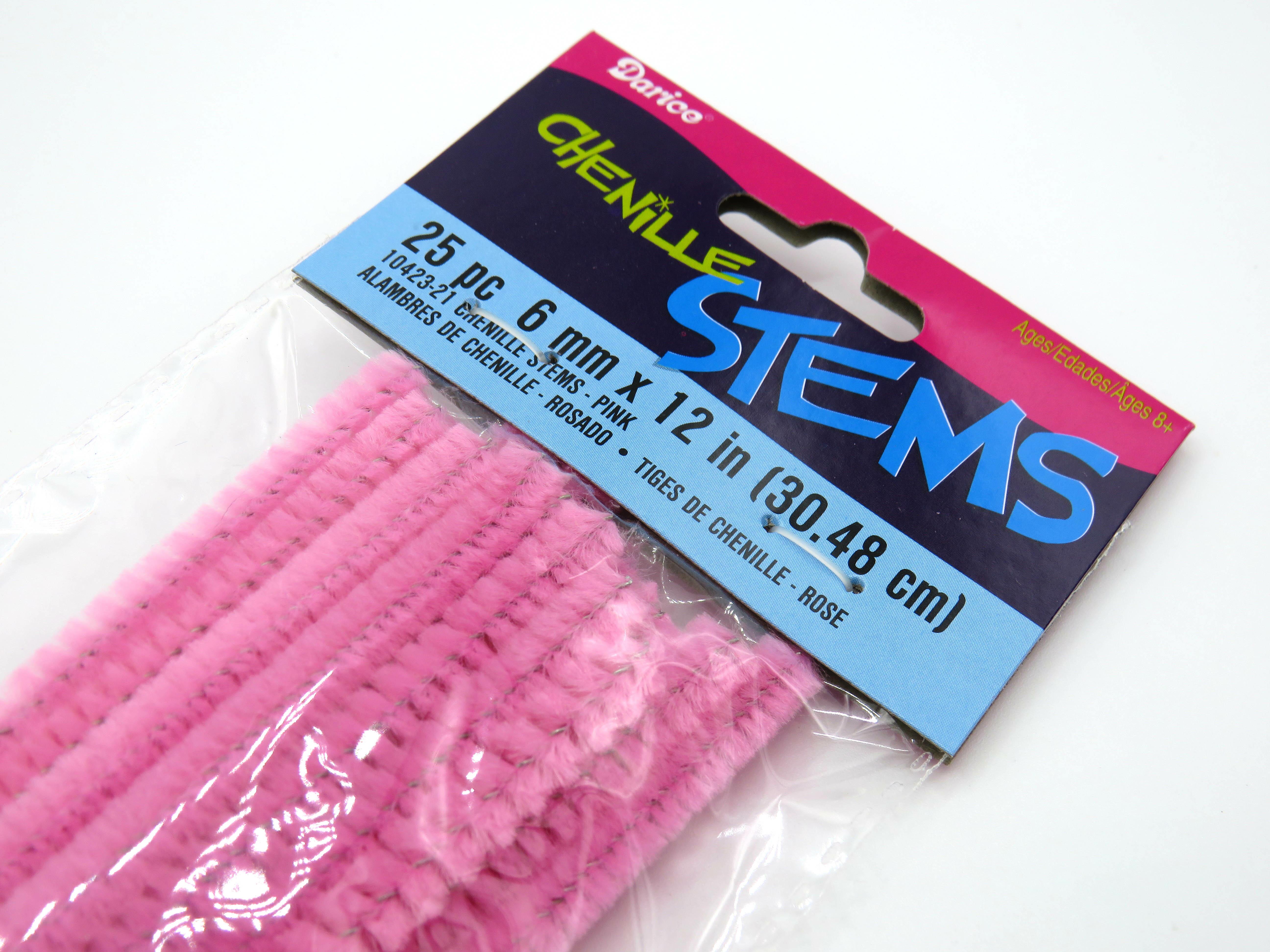 6mm Pink Pipe Cleaners 12 Inches 25 Pieces