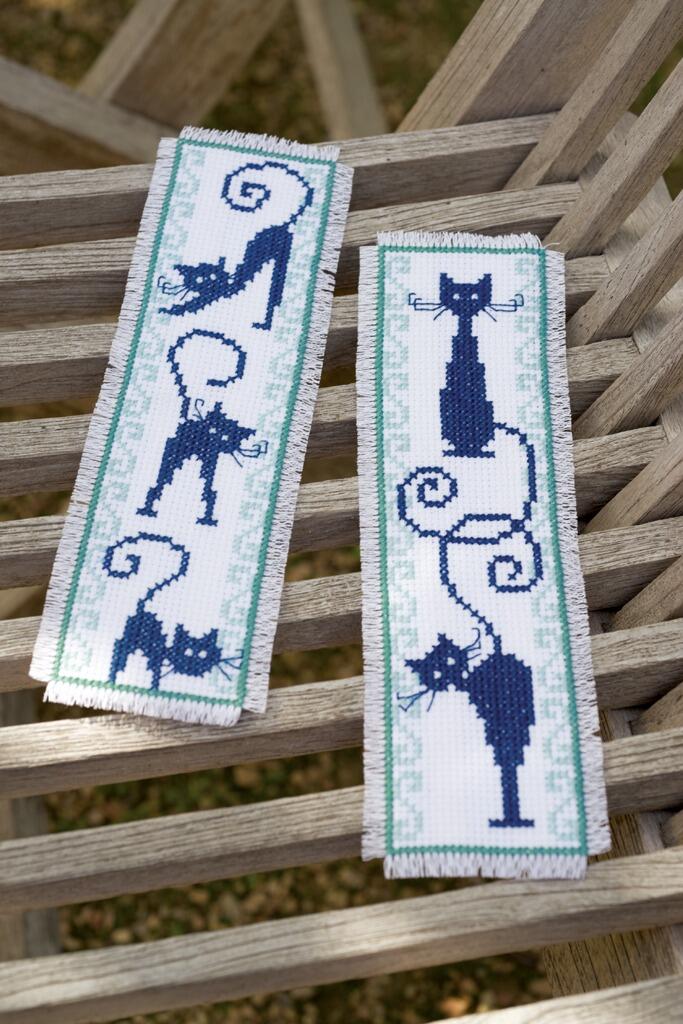 Vervaco Cheerful Cats Bookmark Counted Cross Stitch Craft Kit