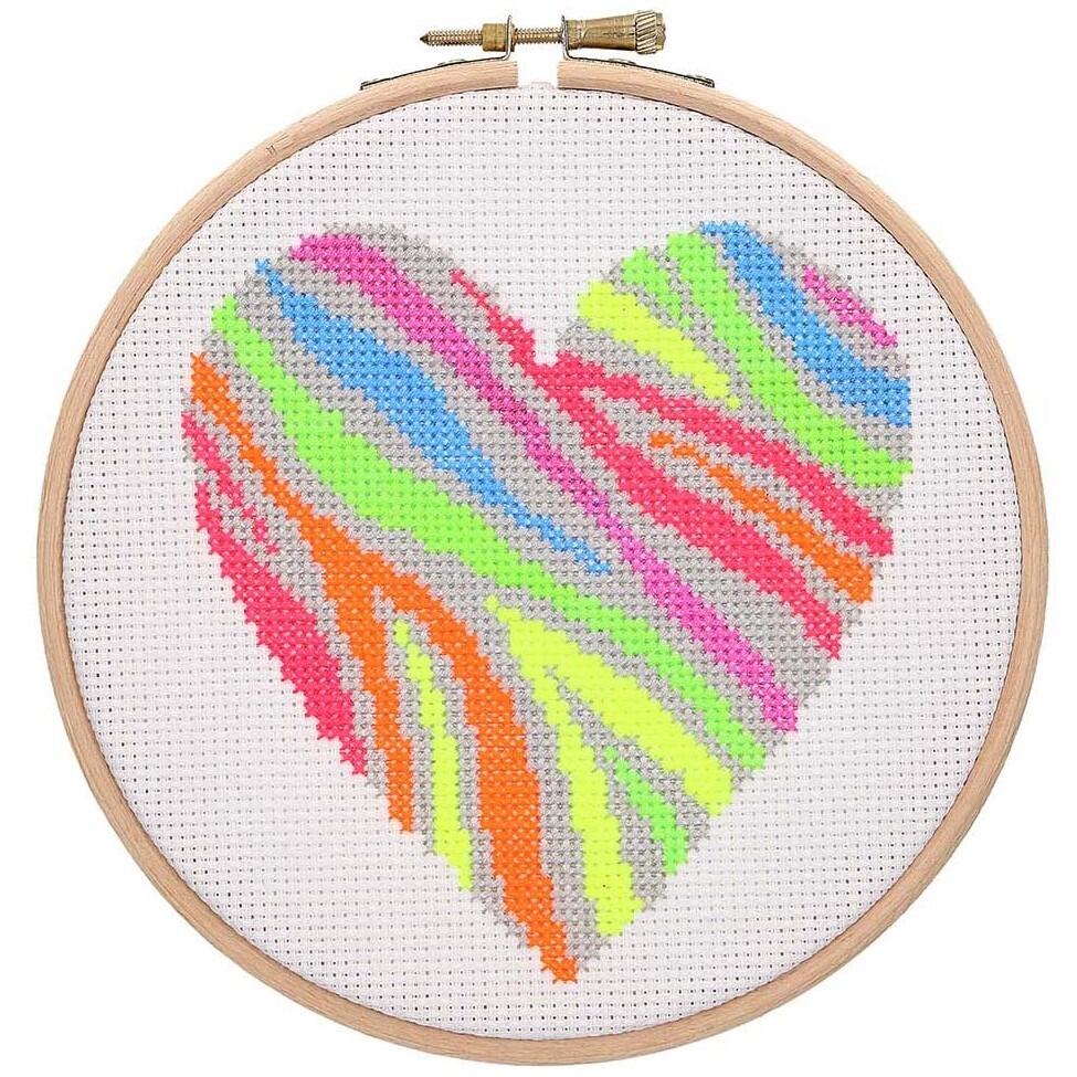 Rainbow Heart Cross Stitch Kit