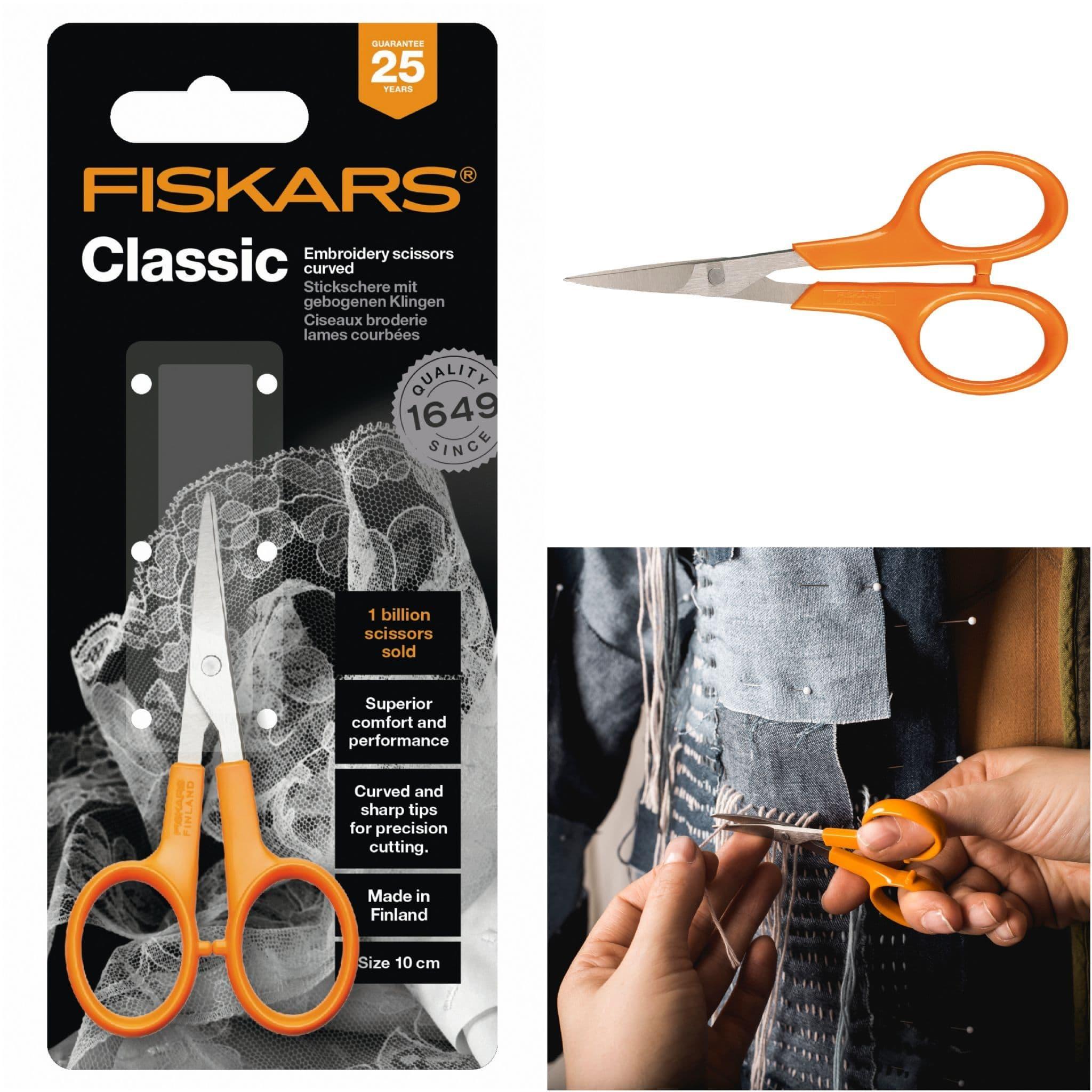 FISKARS 26cm Soft Grip Fabric Sewing Scissors, Ultrasharp, Spring & Lock  Action