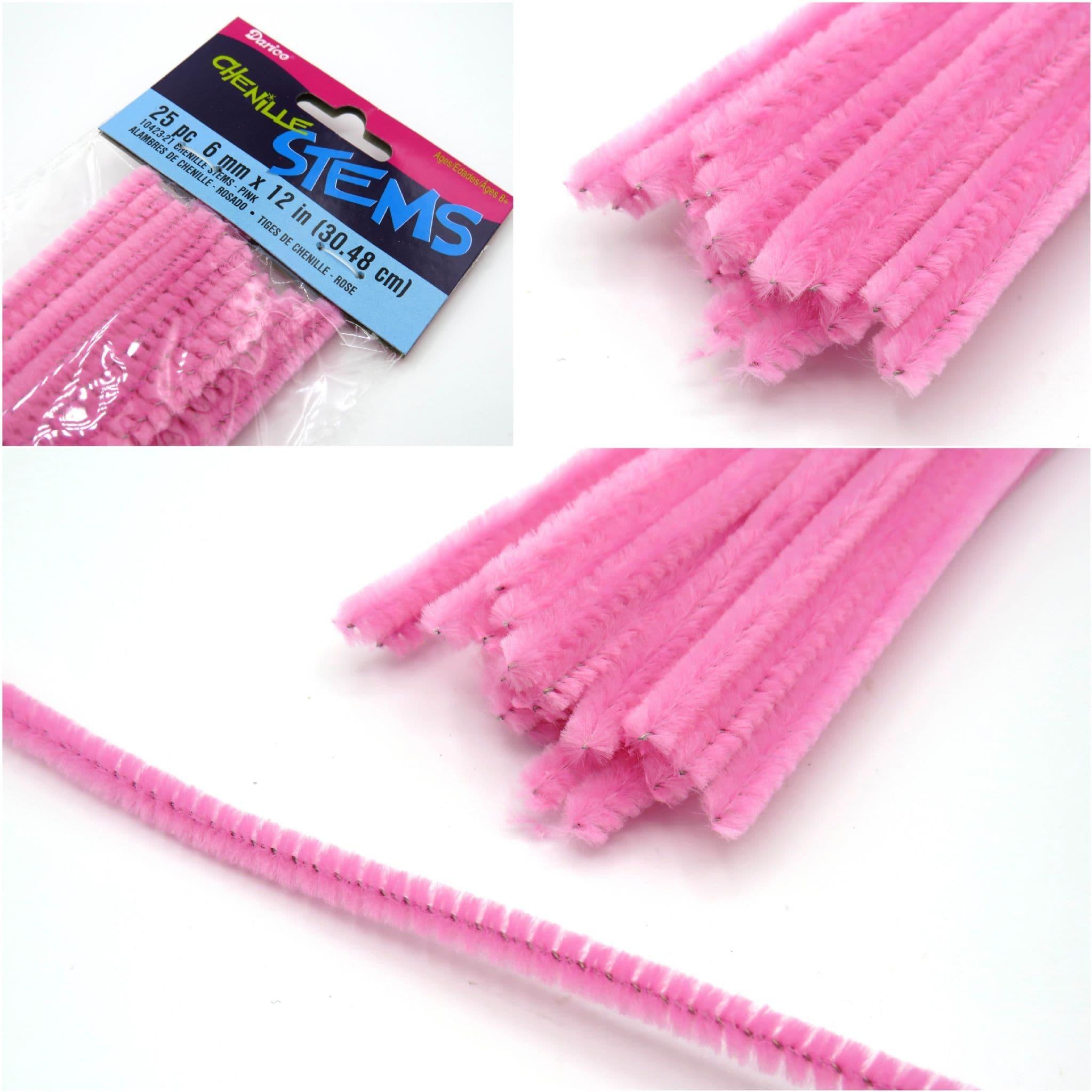 6mm Pink Pipe Cleaners 12 Inches 25 Pieces