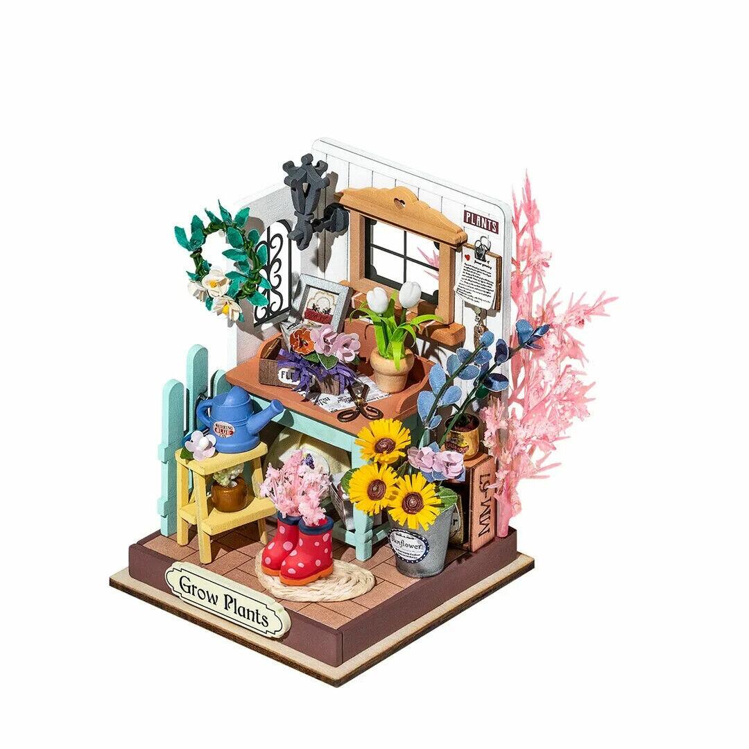 Time Travel Book Nook Miniature With LED Lights TGB04 Robotime Rolife DIY  Dollhouse Diorama Craft Kit 