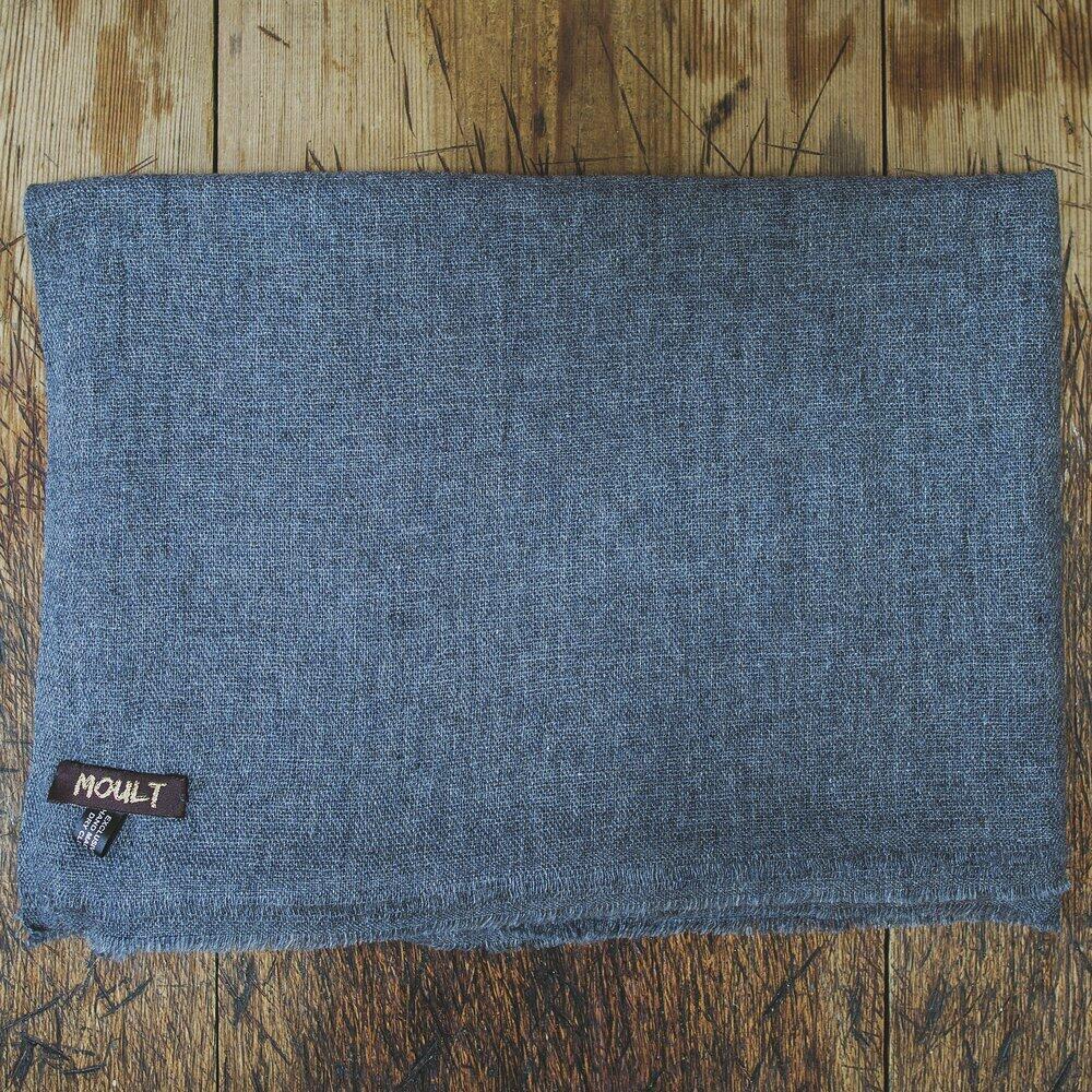 dark grey fine knit wool scarf