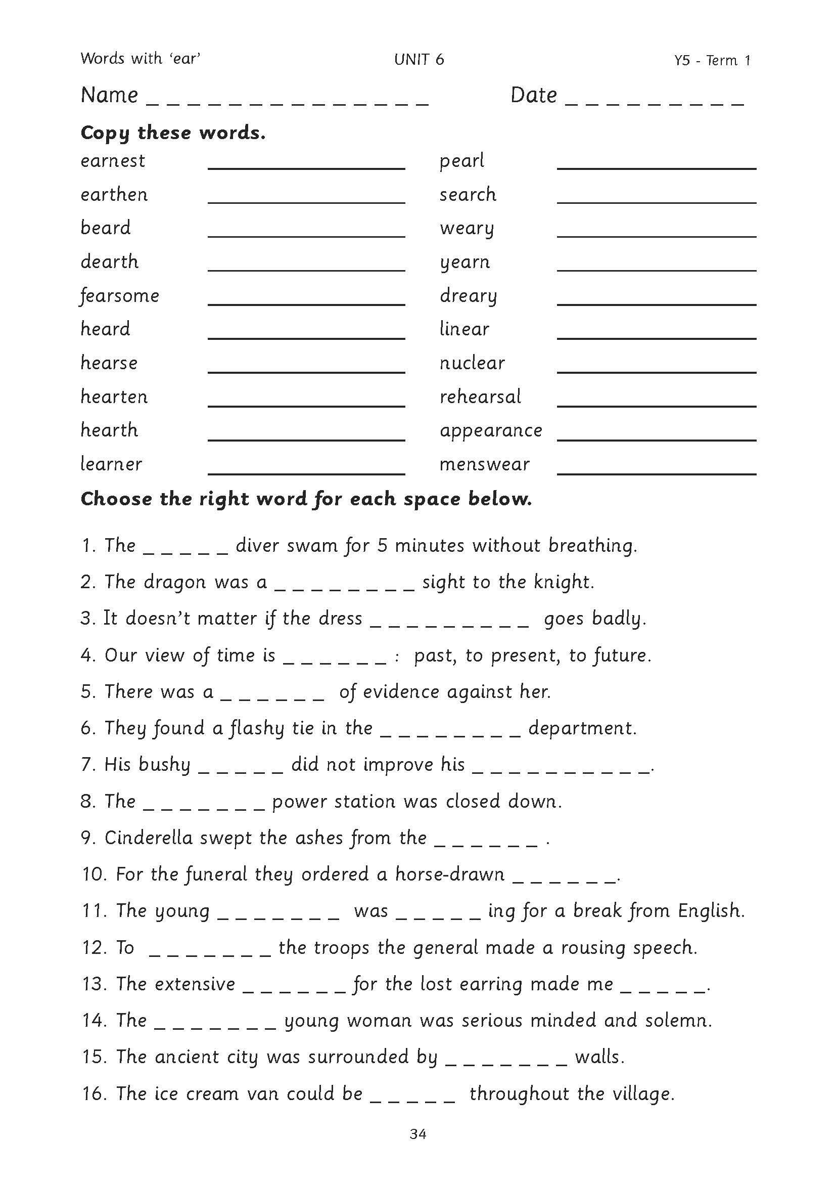 Literacy for Life - Year 5 Term 1: Spellings, Paragraphs & Compound Words