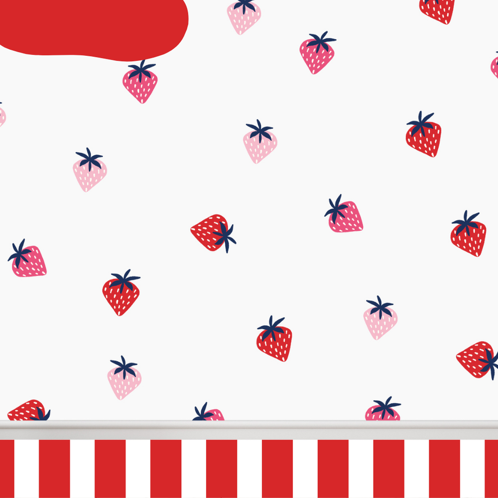 Fruit stickers, strawberry wall decals, fruit wall paper
