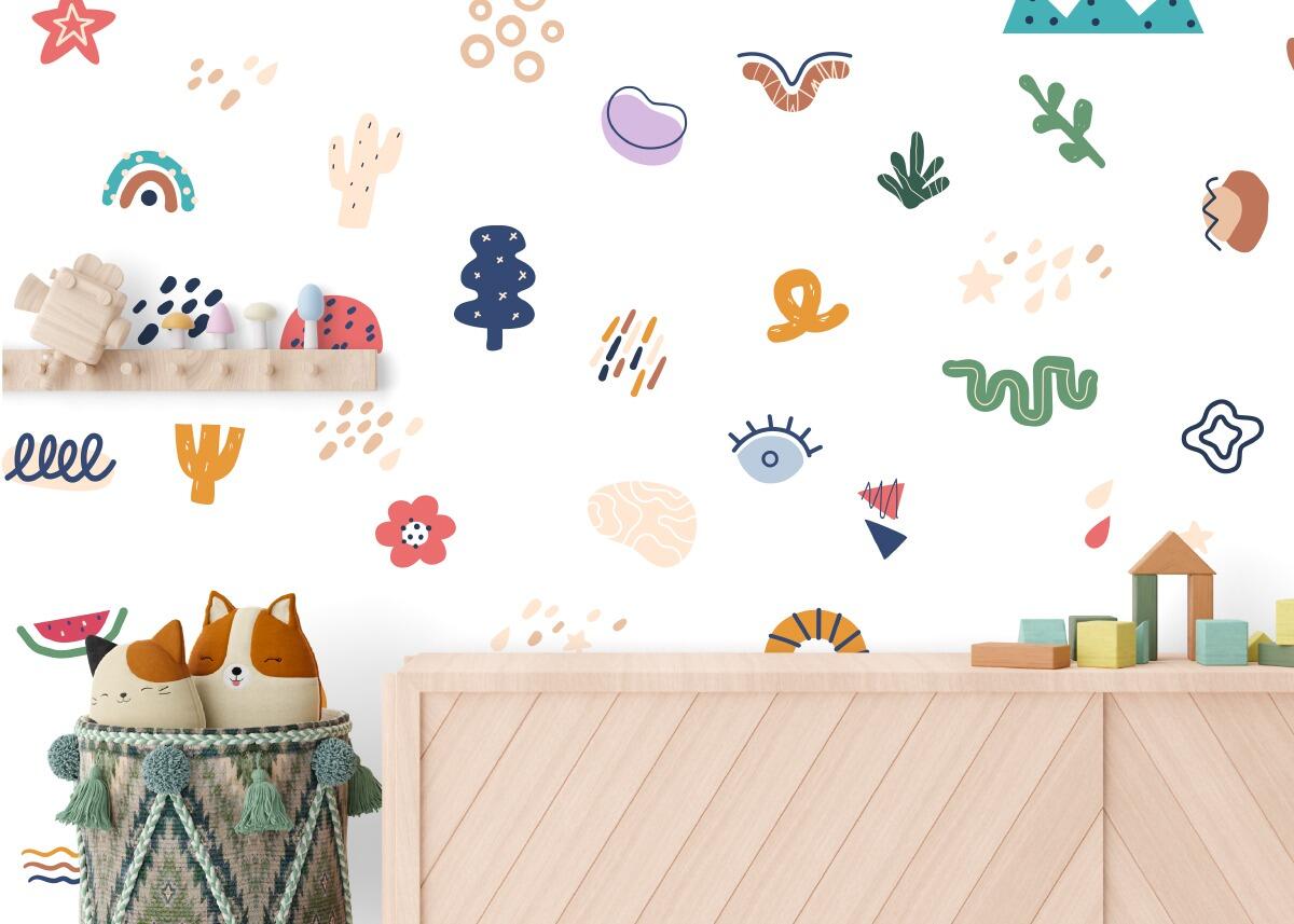 Colourful wall stickers