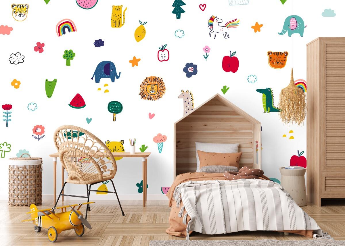 Colourful animal wall stickers for kids