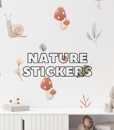 Woodland wall stickers, toadstools in a child's bedroom