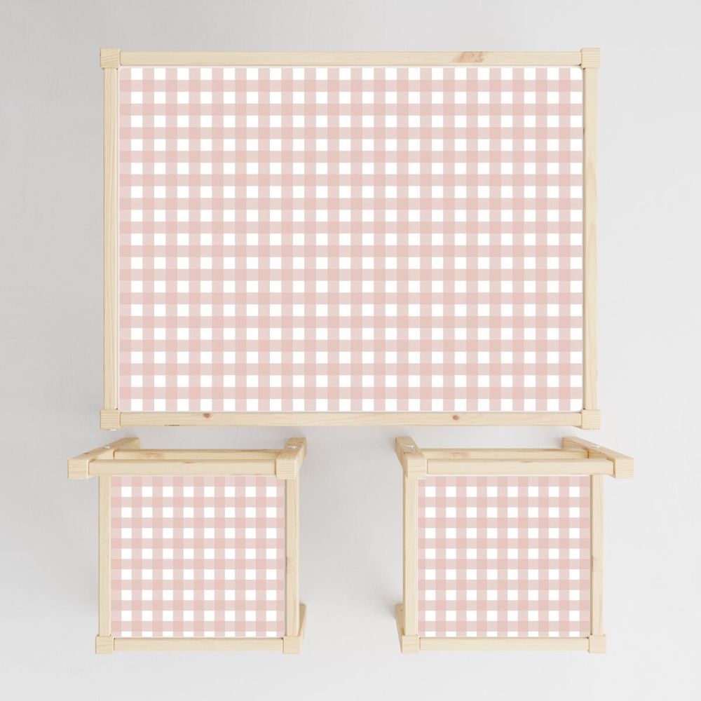Gingham sticker set for Ikea latt table and chairs