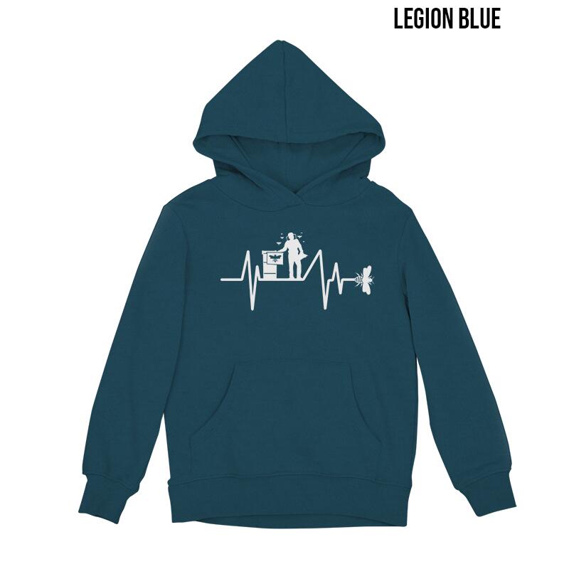 Bee heartbeat hoodie legion blue