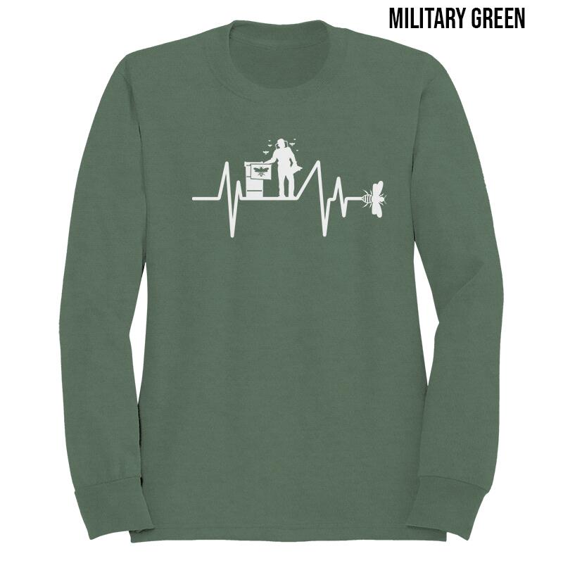 bee heart beat sweater military green
